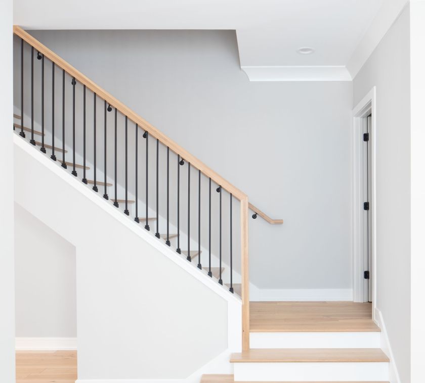 Staircase with balusters and handrail