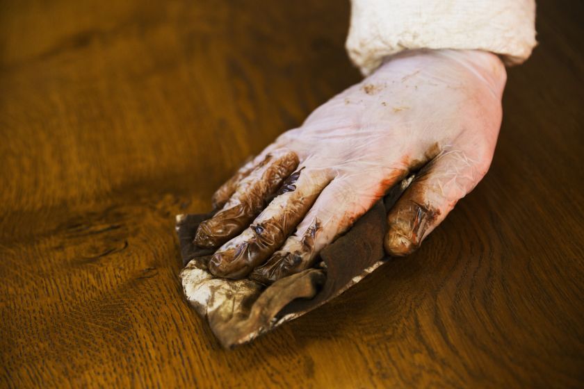 Applying floor finish
